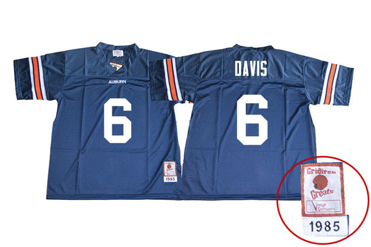 Youth Auburn Tigers #6 Carlton Davis 1985 Throwback Navy College Stitched Football Jersey